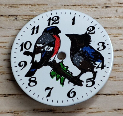 Vögel Uhr Zifferblatt weiß Farbe 19,5 mm 45 Zifferblätter