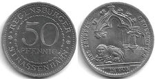 Transport Token Regensburg Tram 50 Pf.  Aluminium Of The Devil Grandmother In