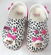 Crocs Kids L.O.L Surprise Diva Classic Clog Size J5 Black-White-Pink Glitter