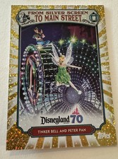 Topps Disneyland 70th Gold Confetti Foil Tinker Bell Paint The Night Card 33/55