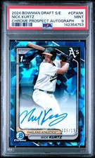 2024 Bowman Chrome Draft Sapphire Auto Nick Kurtz #CPANK 115/199 PSA 9