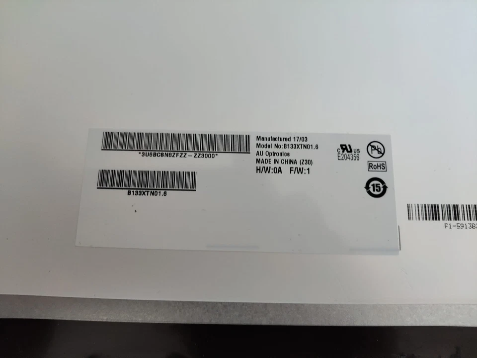 Displey LED AU Optronics 13.3 Zoll 30Pin /B133XTNO1. 6-1366X768 - Bild 2 von 3