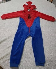spiderman costume union suit Size 6 Zip Long Sleeve Hooded None Footed One-piece