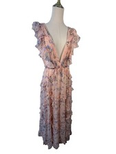 Mac Duggal Floral Ruffle Maxi Dress Size 4