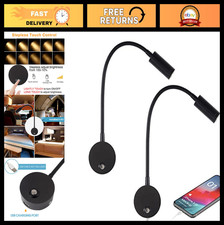 Dimmable RV Reading Light with USB Port, 12V Flexible LED Interior Lights, 2 Pac