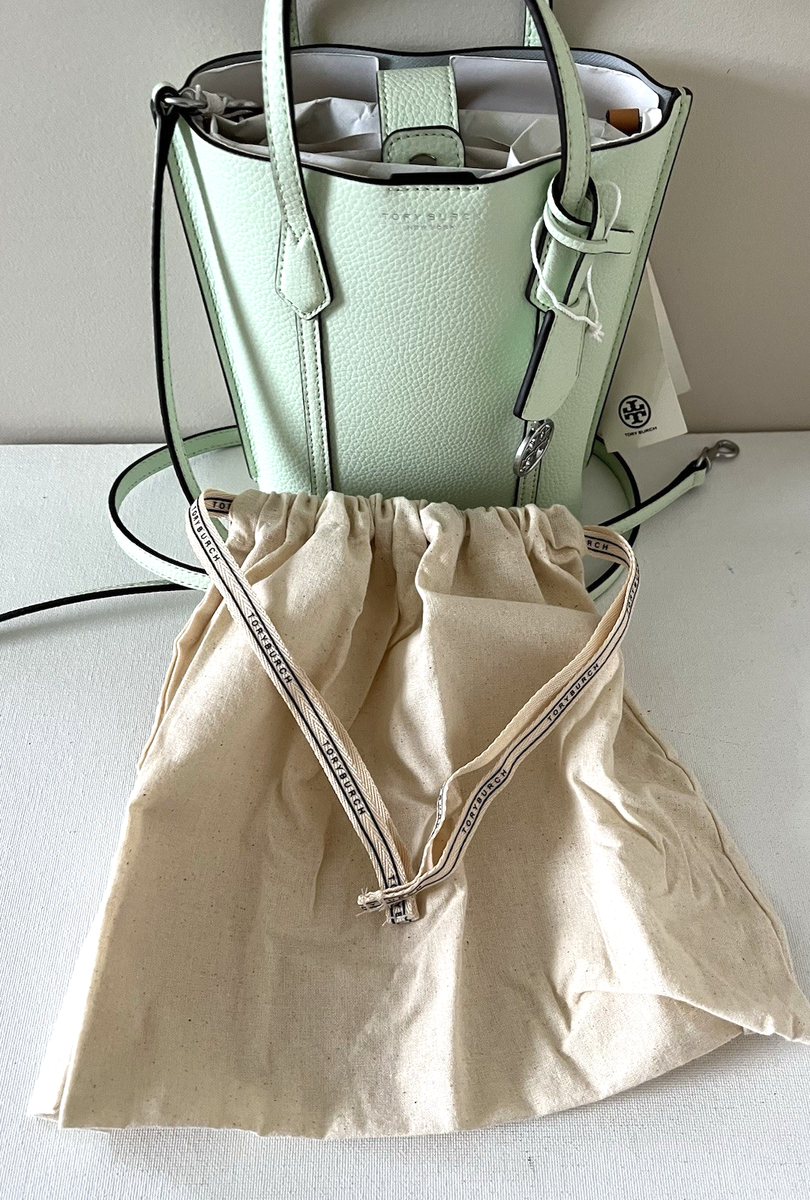 New Tory Burch Mini Perry Tote N/S Crossbody Leather Meadow Mist