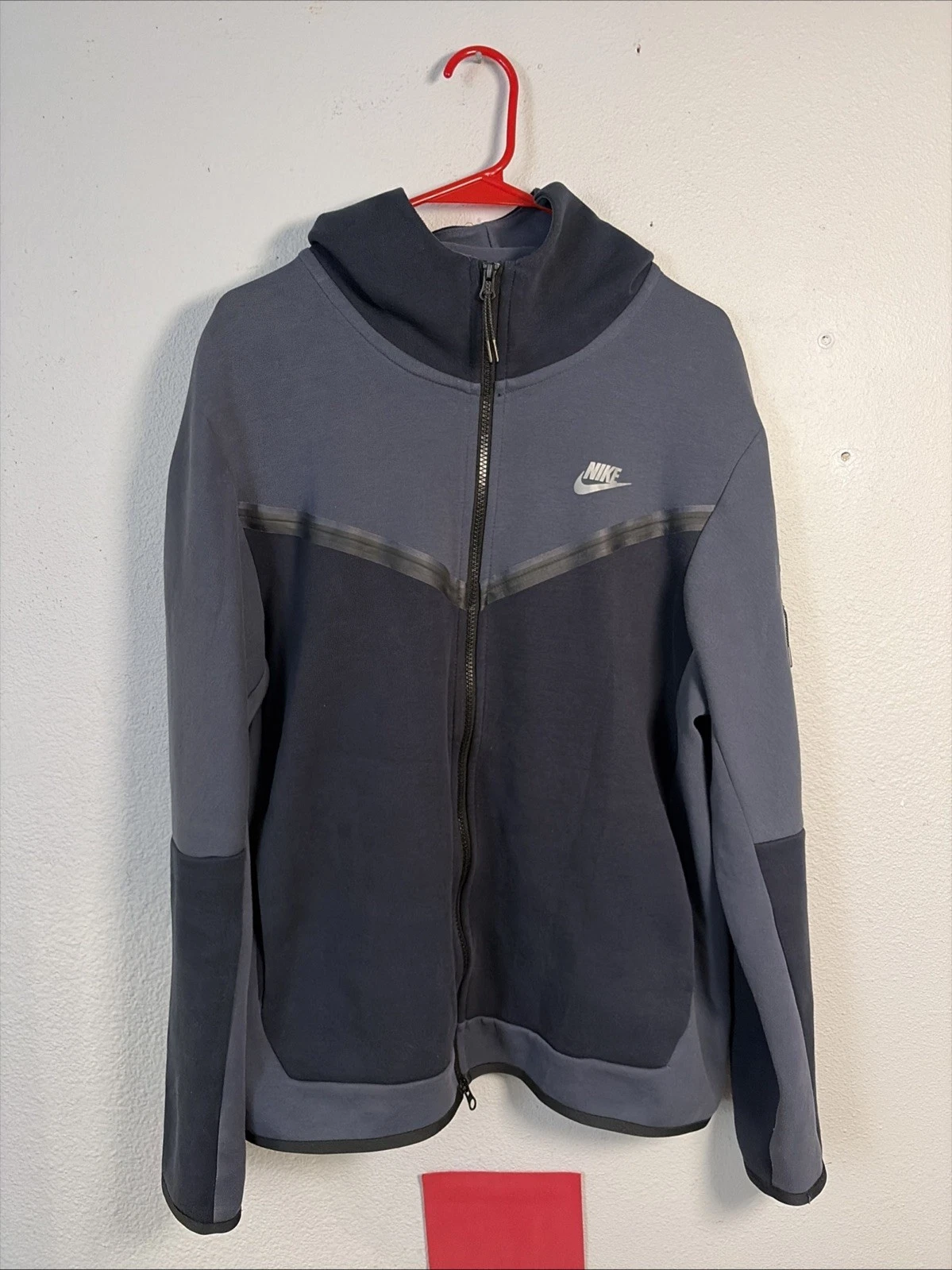 Nike Tech Fleece Hoodie Jacket Blue/Black Full Zip Mens L (DV0537-437)
