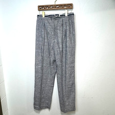 Vintage Cos Cob Black White Striped Belted Dress Pants Womens 16 1990s Casual