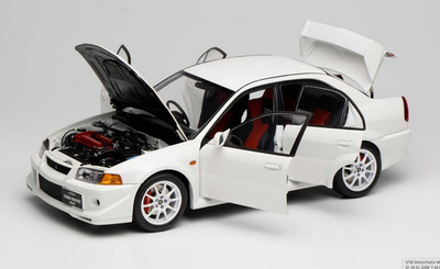 1:18 Mitsubishi Lancer Evolution IVミニカー 1/18 MotorHelix Mitsubishi Lancer Evolution IV Scotia White | eBay