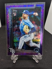 2025 Topps Update Hunter Bigge #172/250 Purple Holo Foil Tampa Bay Rays RC SP 