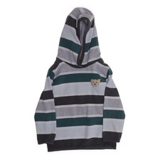 Steiff, Kapuzenpullover, Größe: 92, Grau/Grün/Weiß #FLr