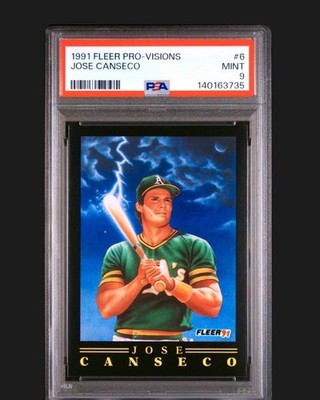 1991 Fleer - Pro-Vision Jose Canseco #6 PSA Mint 9 - Rare Only 6 Higher