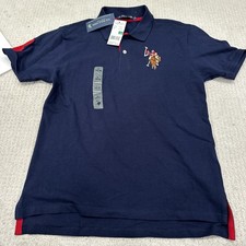 U.S Polo Assn NWT Boys Polo Short Sleeve Shirt for Boys Youth Lg 14-16 Navy