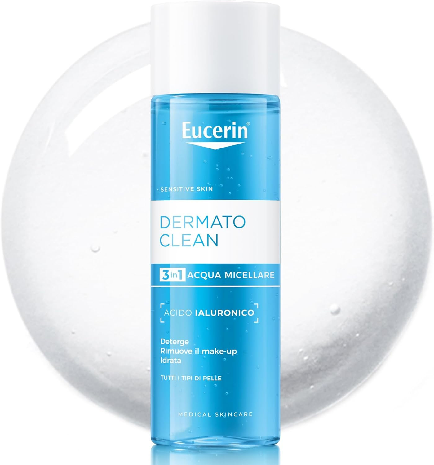 Eucerin Dermatoclean Acqua Micellare 3In1 200 Ml, Detergente Viso Struccante Vis