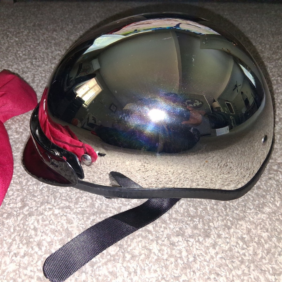 bell chrome bandito half face helmet Bell BANDITO Chrome Motorcycle Half Helmet Size Small Short-Cut, Excellent