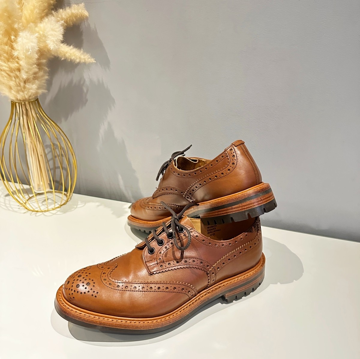 Tricker's Bourton Country Brogue Shoes Brown UK Commando Sole