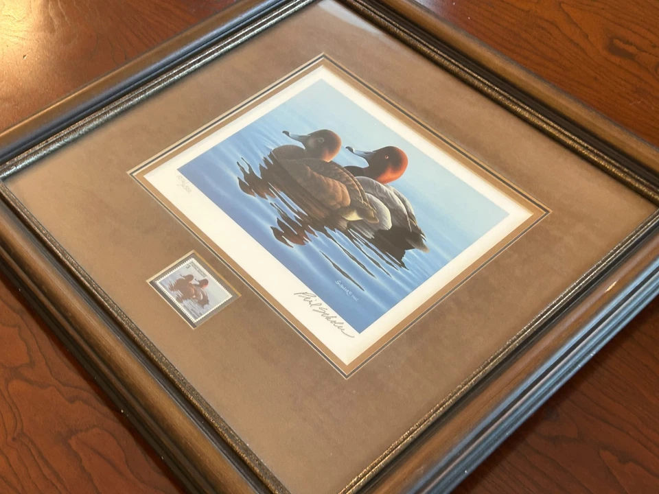 1982 MINT Framed & Signed Minnesota Duck Print with Stamp (Phil Scholer) #1076 - Image 2 of 4