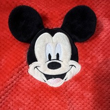 Disney Baby Mickey Mouse Red Fleece Embroidered Crib Blanket 30 x 35 in