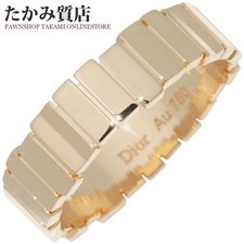 Dior Gem Dior Ring 18K Yellow Gold K18YG EU57 US8 Asymmetric Band 6.6g