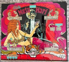 Original Bally Mata Hari Pinball Back Glass; Not a Reproduction!