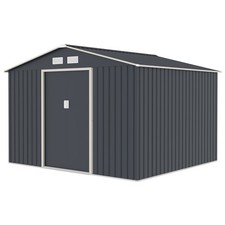 HATTORO S250 Metall Gerätehaus 7,2m² Geräteschuppen Schuppen Gartenhaus Grau