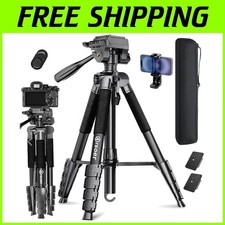 74" DSLR Camera Tripod with 2 QR Plates - Lightweight Stand