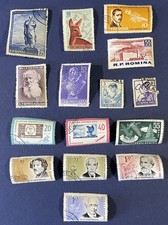 Romania Stamps Issued From 1955-1963. Lot Of 15. Used. Previously Hinged.
