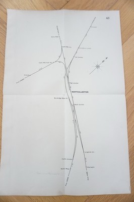 1915 North Eastern Railway Distance Diagram Plan Map Northallerton Ref 43