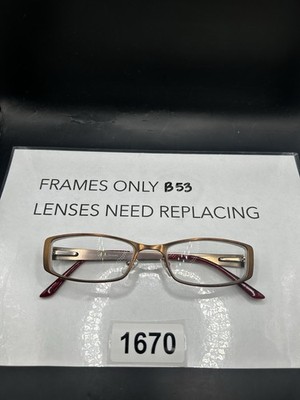 Jill Stuart JS005-1 Eyeglasses Frame Only 50-17-135 Bronze Rectangular