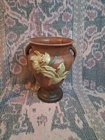 Roseville Pottery Zephyr Lily Vase Orange Brown #202-8 Made in U.S.A Vintage MCM