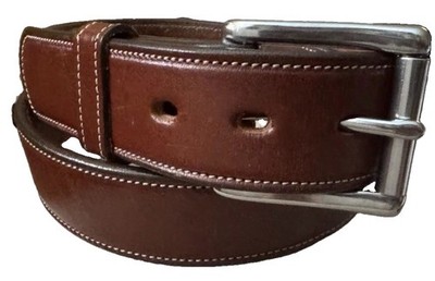 Hanks Belts The Canyon Belt Oak Men s 34 English Bridle Leather Stainless Buckle
