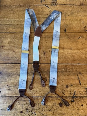 BOBBY JONES LImited Edition Print Grey Silk Suspenders