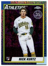 2025 Topps Update Nick Kurtz Silver Pack Mojo Purple Rookie SSP 18/75 Athletics