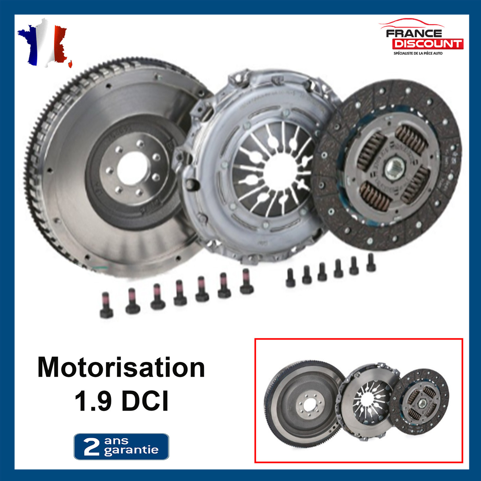 Kit embrayage Scenic 2 1.9 dCi volant moteur fixe pour réparation durable