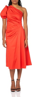 Shoshanna Women's Poppy Poplin Frida Dress 0, Poppy
