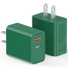 2Pack 20W Type C Charger, Dual Port USB C Wall Plug 20W PD  QC3.0 USB A Fast...