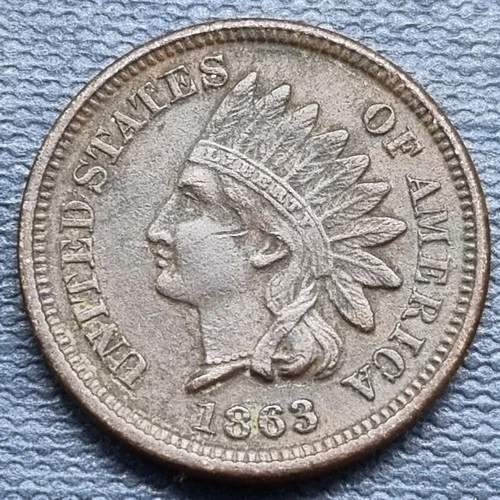 1863 Indian Head Cent 1c Better Grade XF Dark #95881