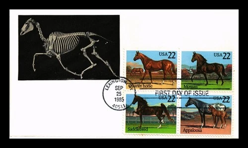 US COVER HORSES FIRST DAY ISSUE SETENANT LEE AXWORTHY FAMOUS TROTTING HORSE