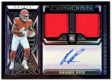 2023 Obsidian Rashee Rice Rookie Dual Patch AUTO /75 🔥 Jersey Chiefs