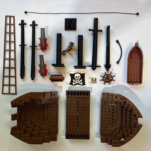 LEGO 6285 Black Seas Barracuda 1989 Pirate Ship Parts Lot Vintage