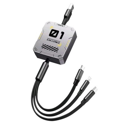 Einziehbares 3 in 1 Ladekabel USB Datenkabel Ladegerät für iPhone Typ C Micro 1 m UK