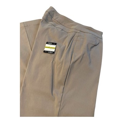 NWT Tan Slim - Station Straight Leg Pants Size 14W Pull Up. Very Slimming. NEW