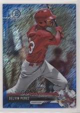 2017 Bowman Chrome Prospects Blue Shimmer Refractor 81/150 Delvin Perez j1r