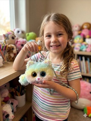TY Fashion Beanie Boos HEATHER the Cat Mini Crossbody Purse NWT