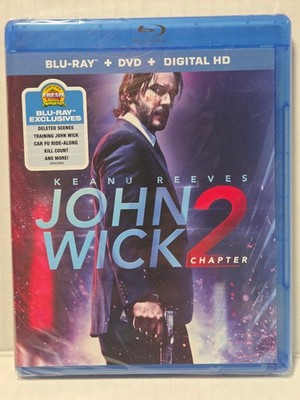 John Wick: Chapter Two (Blu-ray + DVD + Digital, 2017) Keanu Reeves New Sealed