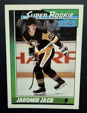 O-Pee-Chee Super Rookie Jaromir Jagr Rookie #9 Pittsburgh Penguins Hockey Card. rookie card picture