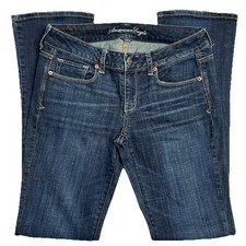 American Eagle Skinny Kick Bootcut Jeans Womens 10 Long Indigo Blue Stretch