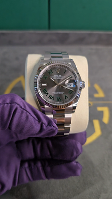 UNWORN 2025 ROLEX DATEJUST 126234 36MM WIMBLEDON SLATE GREY DIAL