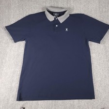 Psycho Bunny Polo Shirt Mens XL Blue Pima Cotton Contrast Collar Logo Golf