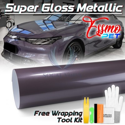 ESSMO PET Super Gloss Metallic Spirit Violet Vehicle Vinyl Wrap Film Like Paint